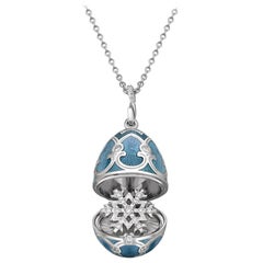 Fabergé Palais Tsarskoye Selo Teal Locket with Snowflake Surprise, US Clients