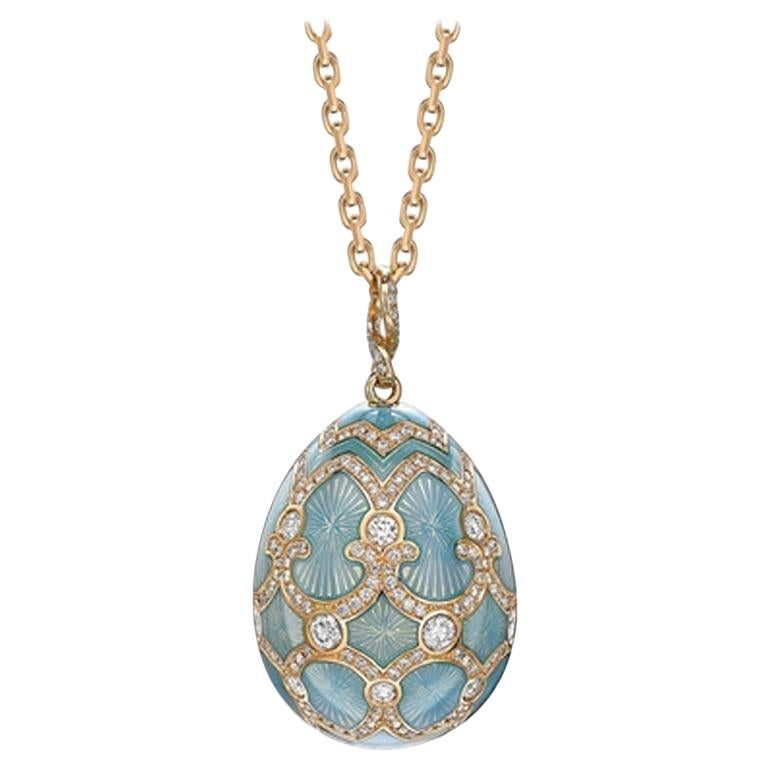 Fabergé Palais Tsarskoye Selo Turquoise Large Diamond Pendant For Sale