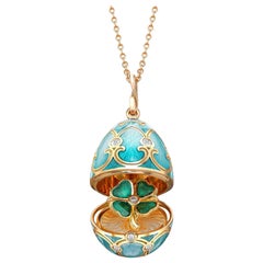 Fabergé Palais Tsarskoye Selo Turquoise Locket with Clover Surprise