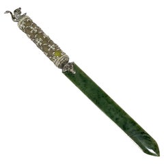 Fabergè Paper Knife/ Letter Opener with Jade Blade