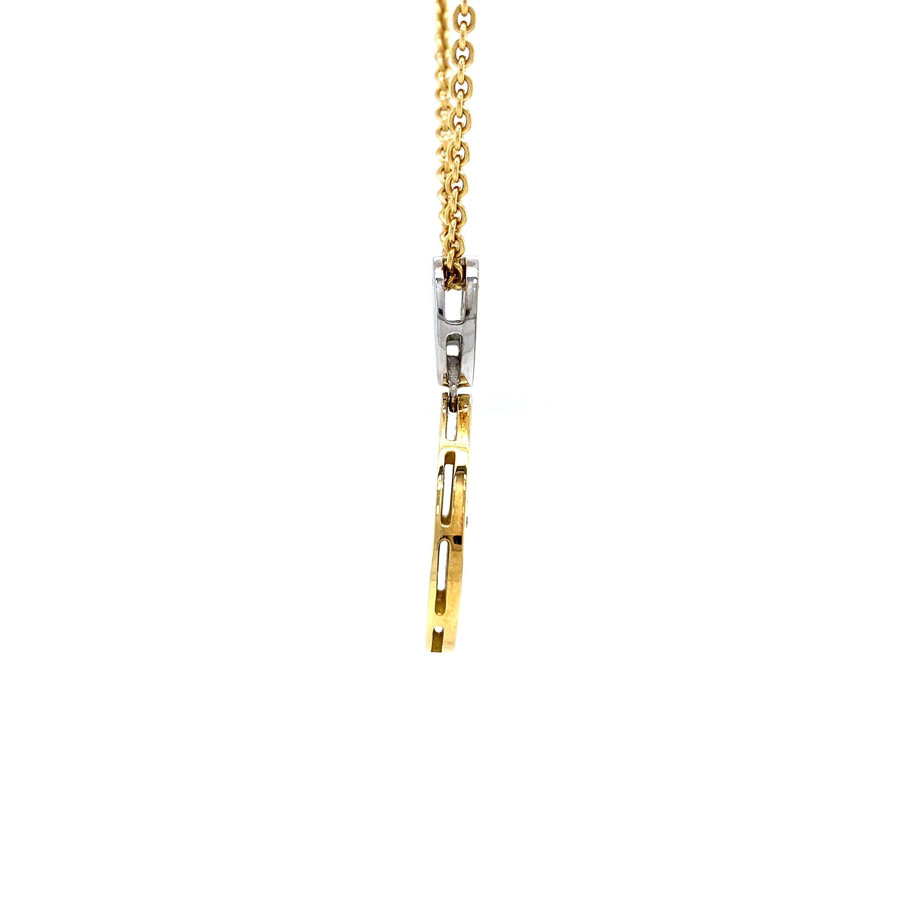 Art déco Fabergé Collier pendentif émail or jaune 18k 19 diamants 0.215 ct G/IF en vente