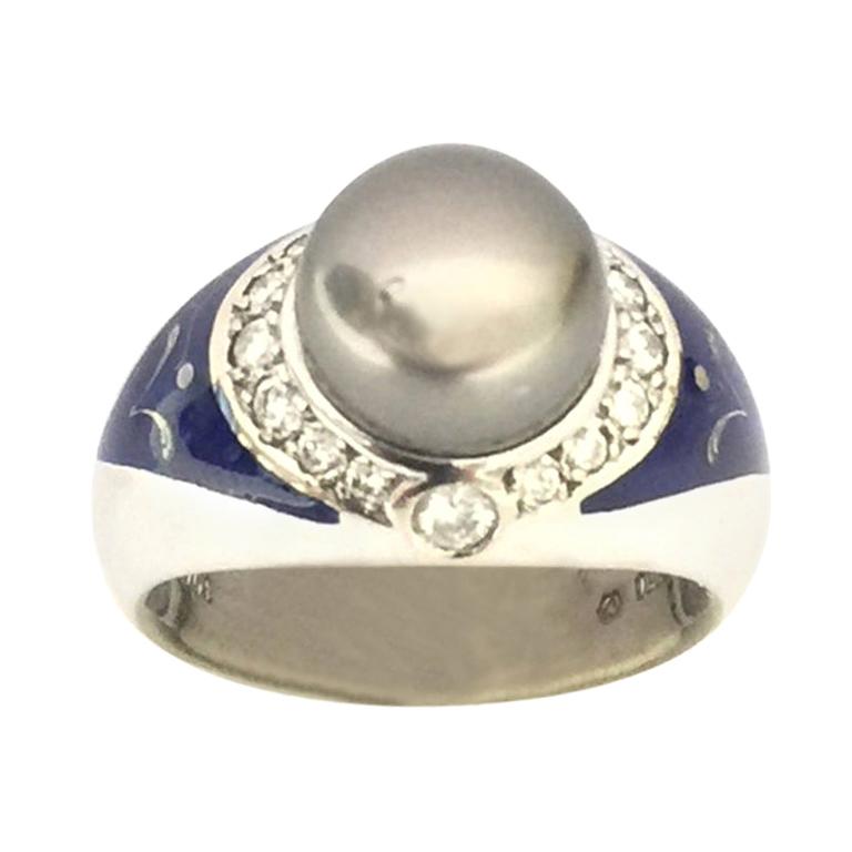 Bague Fabergé en perles et diamants F1790 en vente