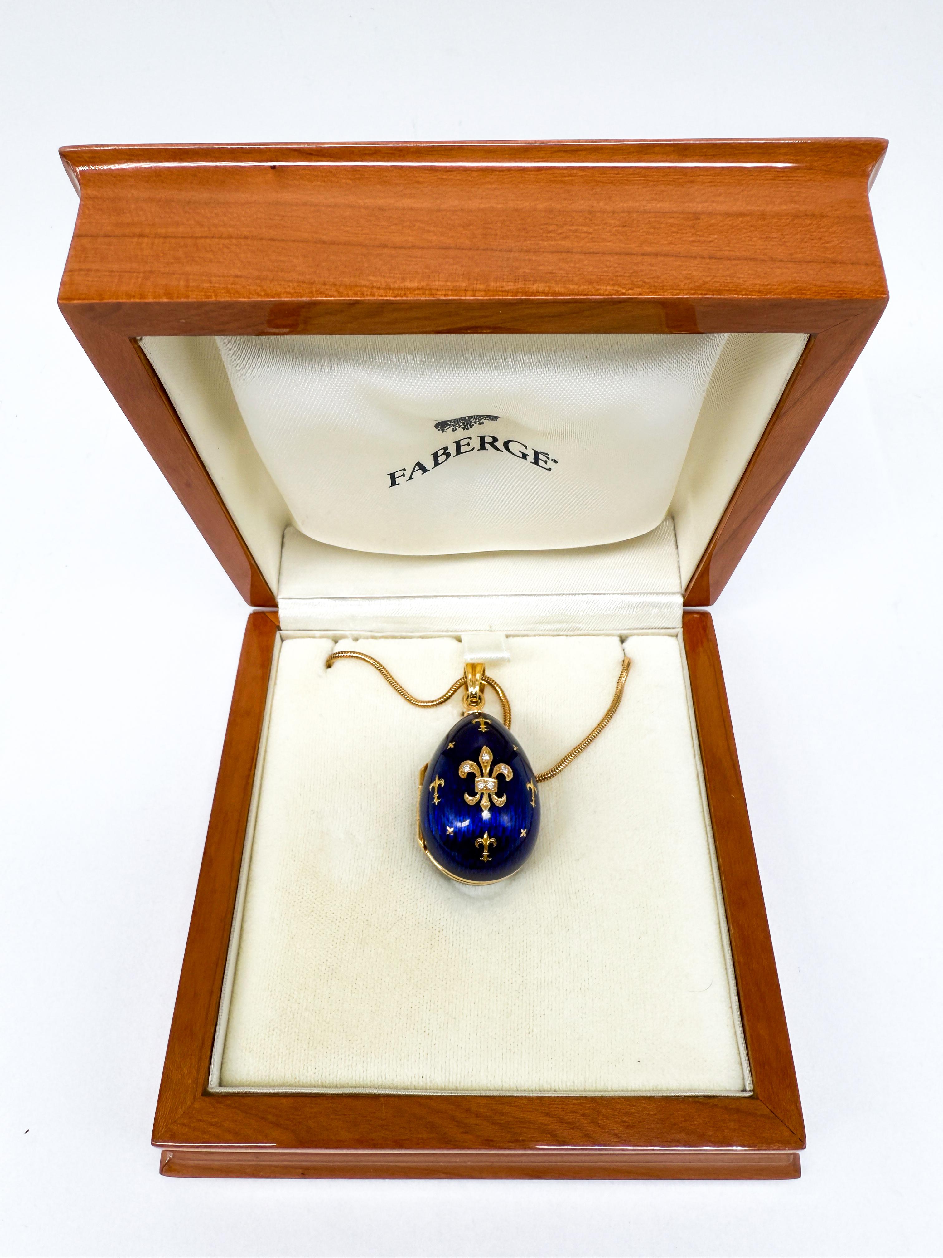 Ciondolo Fabergé in oro giallo 18 carati con diamanti - Edizione limitata 132/300 In condizioni buone in vendita a Berlin, DE