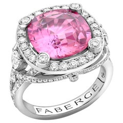 Fabergé Pink Sapphire Cushion Cut Ring, US Clients