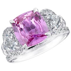 Fabergé Pink Sapphire Cushion Cut Ring, US Clients