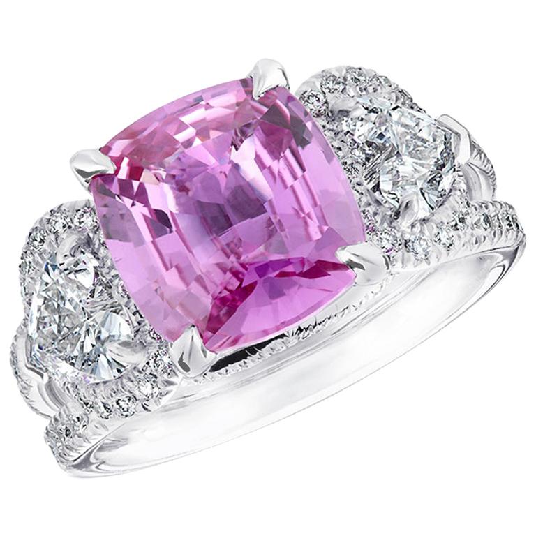 Fabergé Pink Sapphire Cushion Cut Ring For Sale
