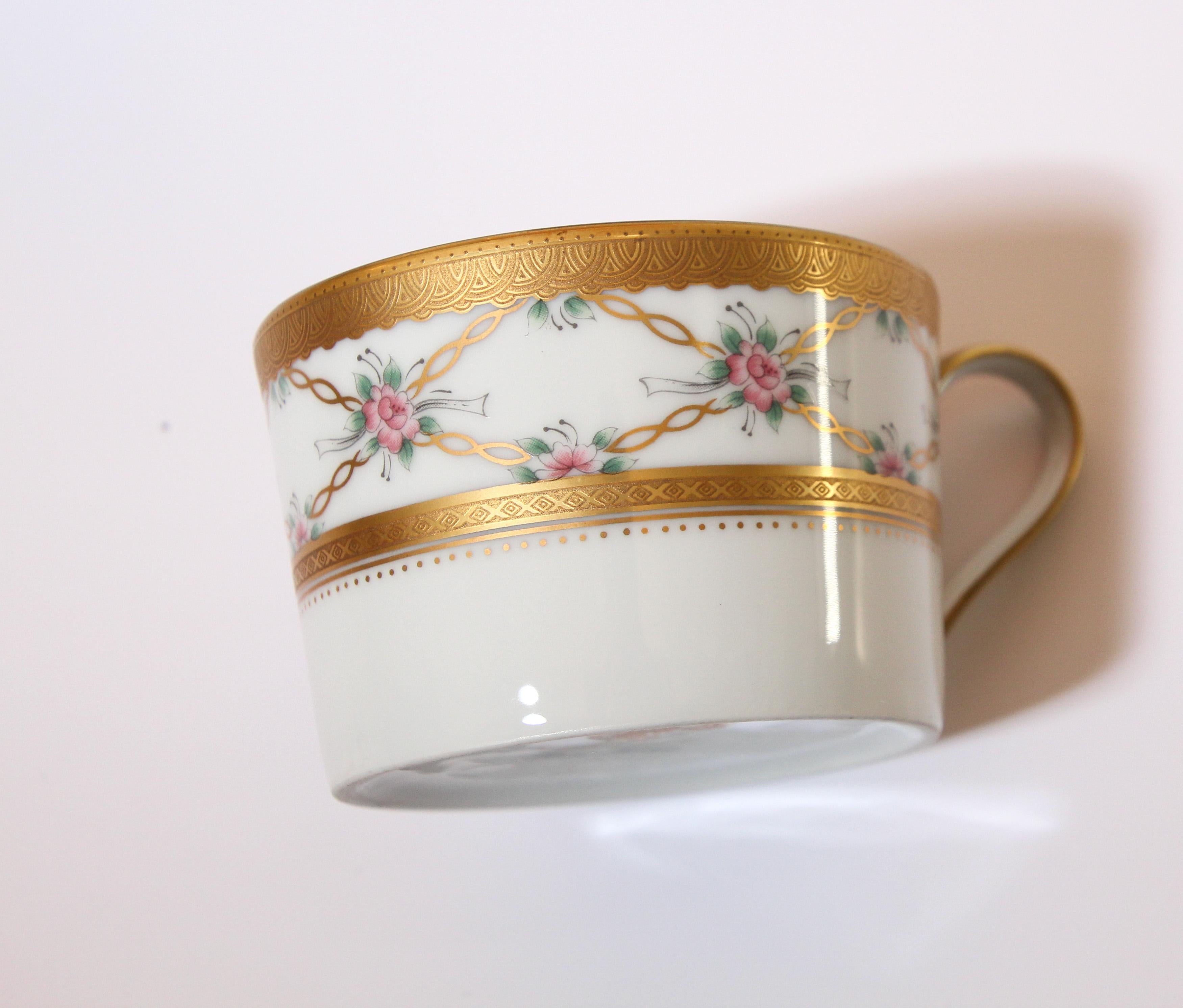 Fabergé Porzellan Tee- und Kaffeetassen Vierer-Set im Samt-Etui im Angebot 5