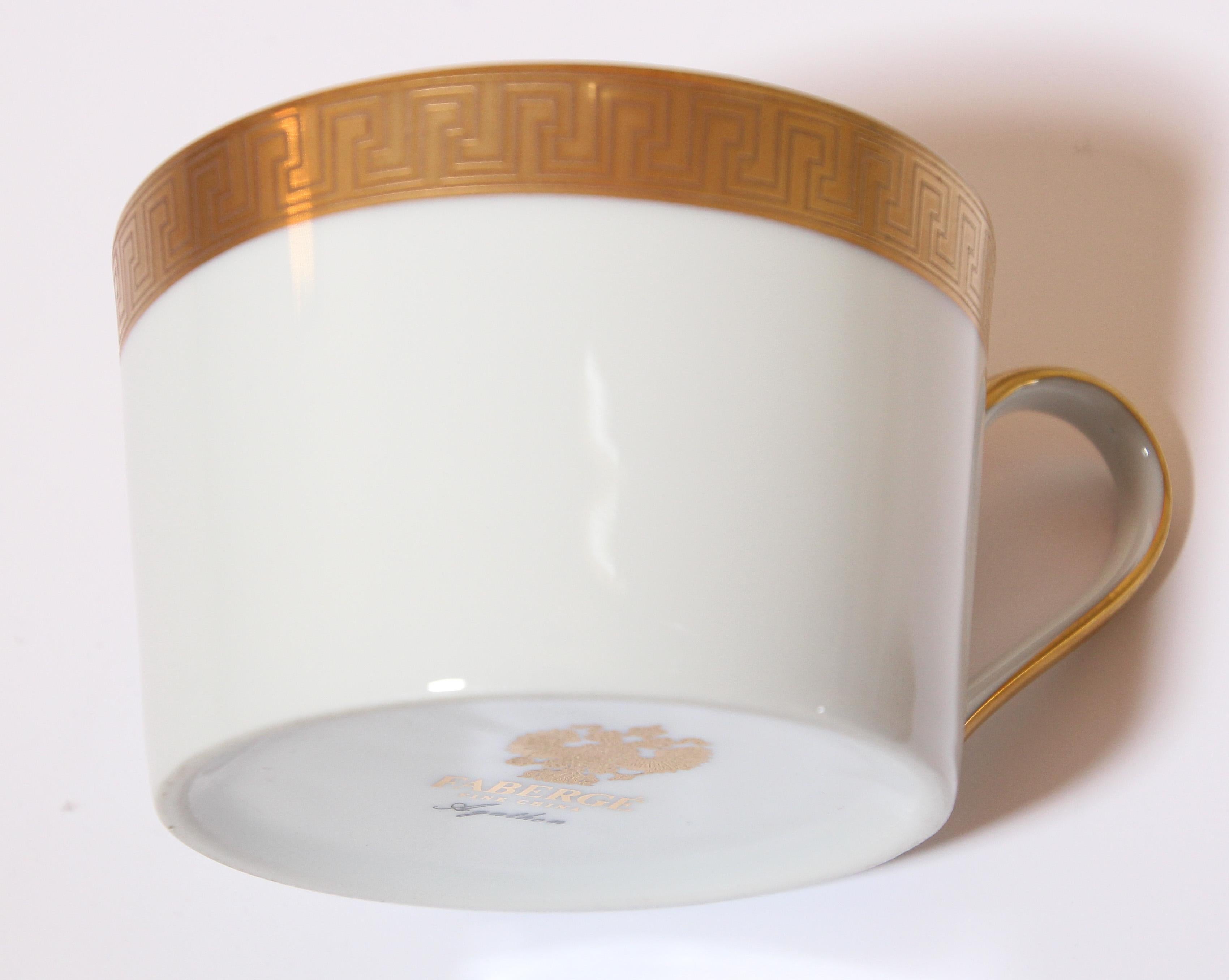 Fabergé Porzellan Tee- und Kaffeetassen Vierer-Set im Samt-Etui im Angebot 7