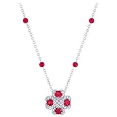 Fabergé Imperial Quadrille White Gold Ruby & Diamond Pendant