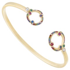 Fabergé Rococo 18K Gold Open Bracelet with Diamonds and Gemstones, US Clients