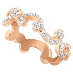 Fabergé Rococo 18 Karat Rose Gold Diamond Band Ring, US Clients