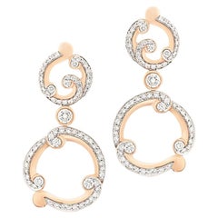 Fabergé Rococo 18 Karat Rose Gold Diamond Drop Earrings, US Clients