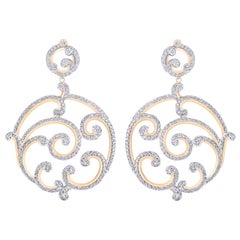 Fabergé Rococo 18 Karat Rose Gold Diamond Drop Statement Earrings, US Clients