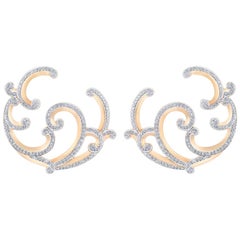 Fabergé Rococo 18 Karat Rose Gold Hoop Diamond Earrings, US Clients