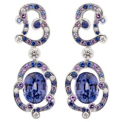 Fabergé Rococo Lavender Spinel White Gold Earrings, US Clients