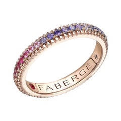 Fabergé Rose Gold Rainbow Multicoloured Gemstone Eternity Ring 847RG2566