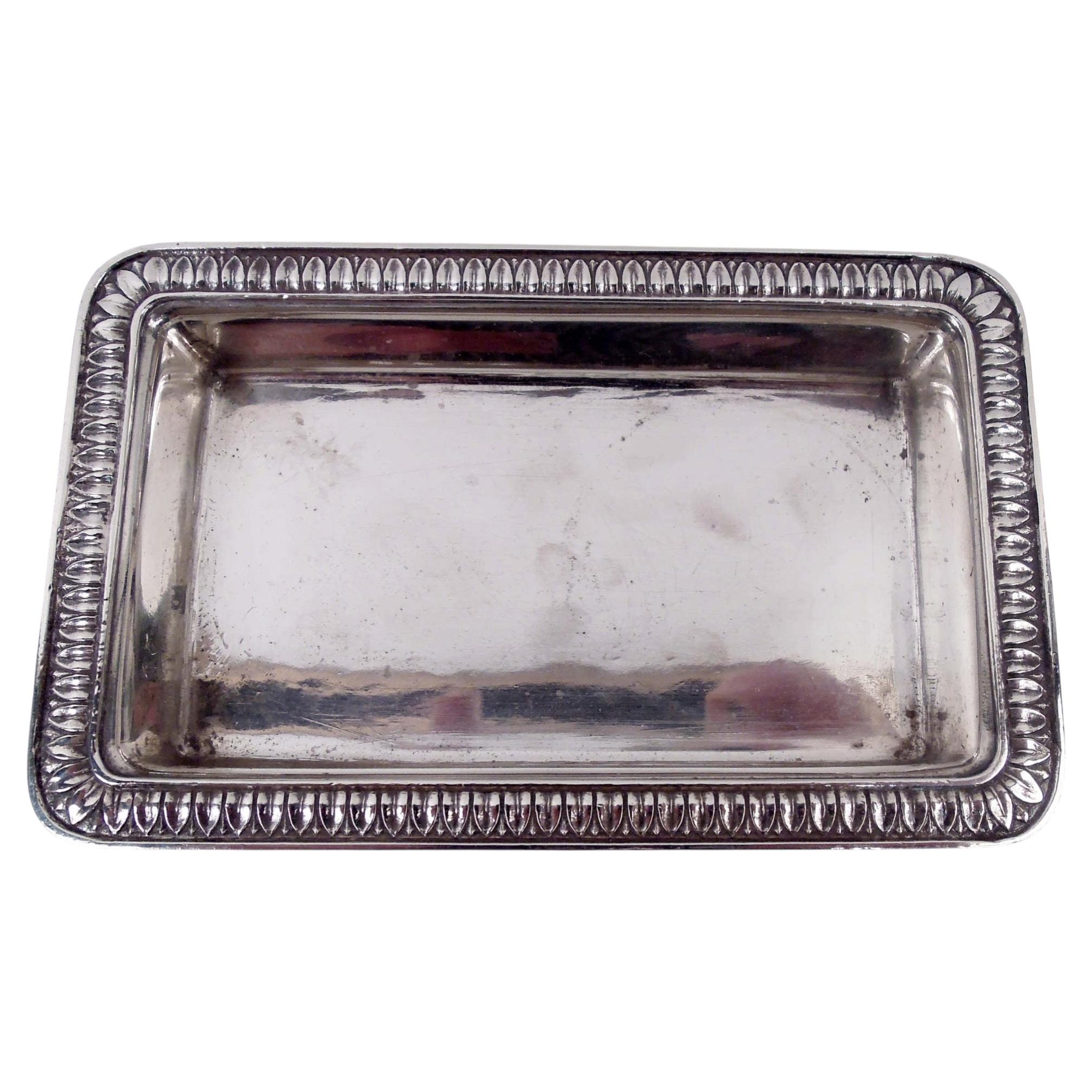 Russian Neoclassical Silver Rectangular Vide-Poche, with Fabergé marks