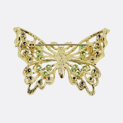 Fabergé Sapphire and Emerald Butterly Pendant Brooch