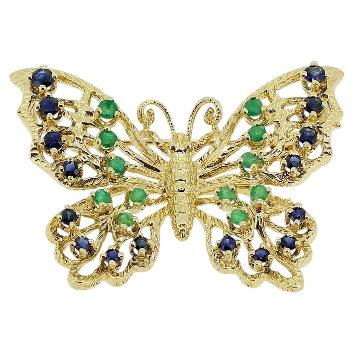 Fabergé Sapphire and Emerald Butterly Pendant Brooch