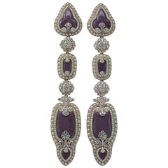 Fabergé Scheherazade 18K Gold & Silver Diamond Drop Earrings, US Clients