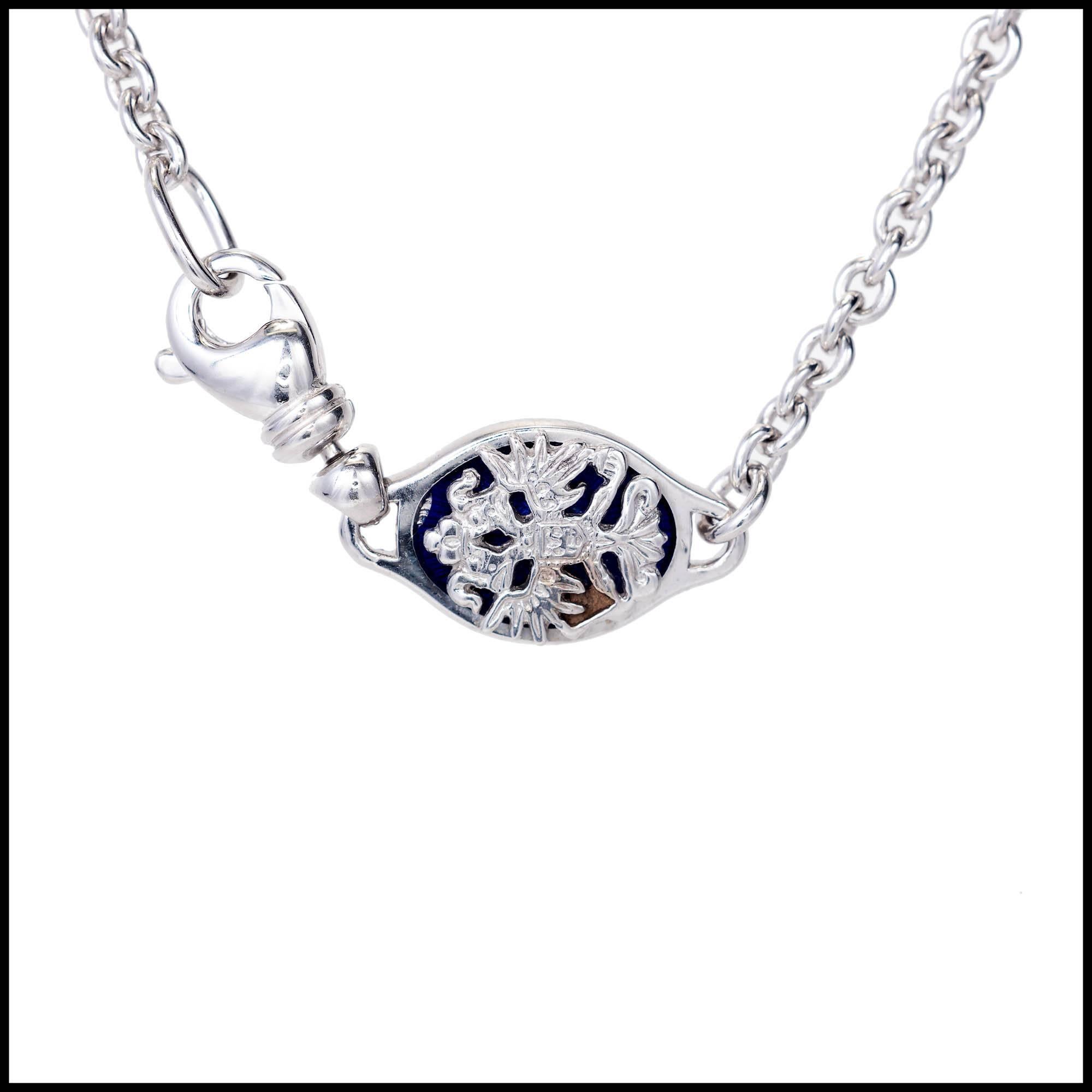 Women's Fabergé Secret Heart Blue Egg Gold Pendant Necklace