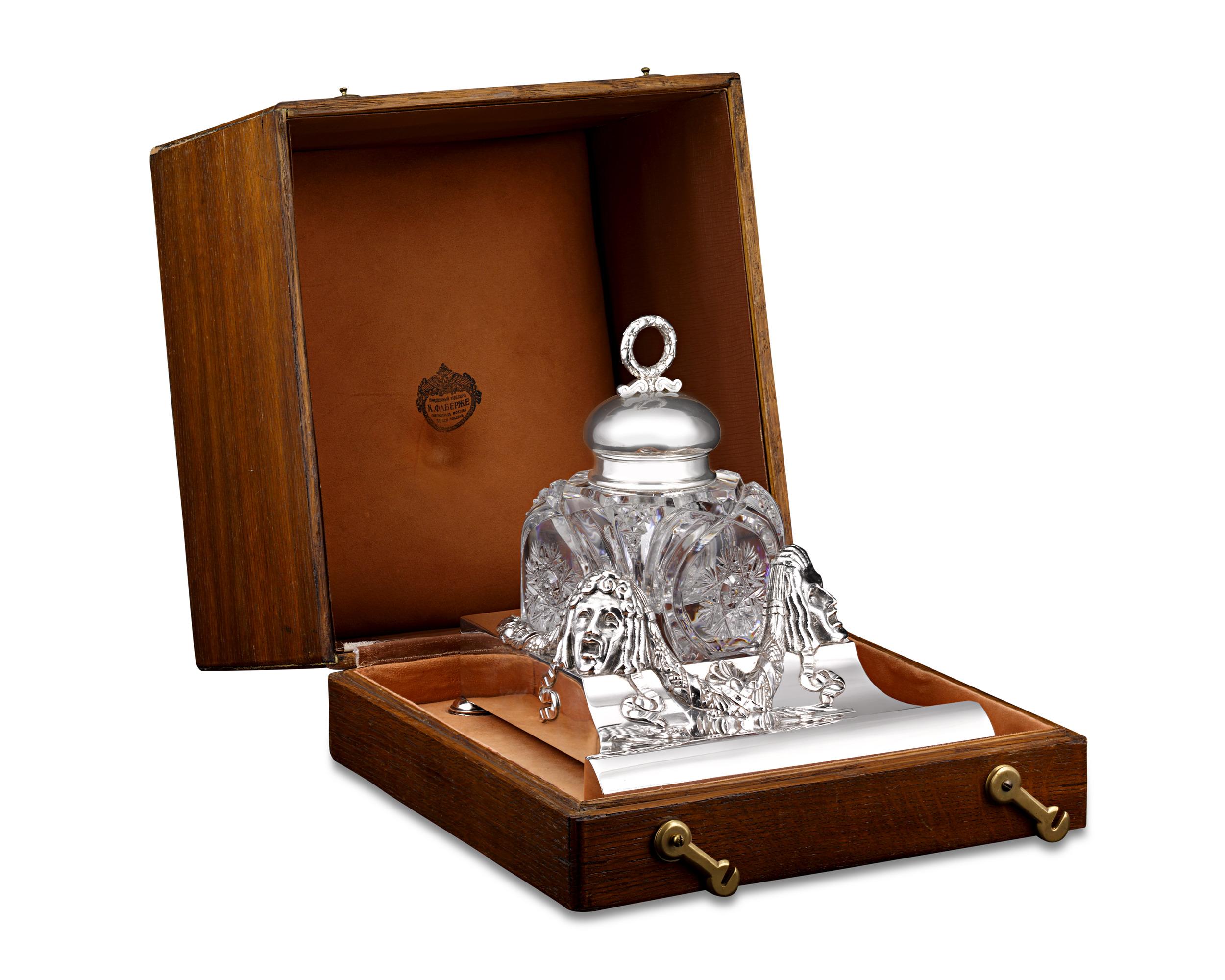 Fabergé Silver and Cut Glass Inkwell 1