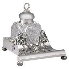 Fabergé Silver and Cut Glass Inkwell
