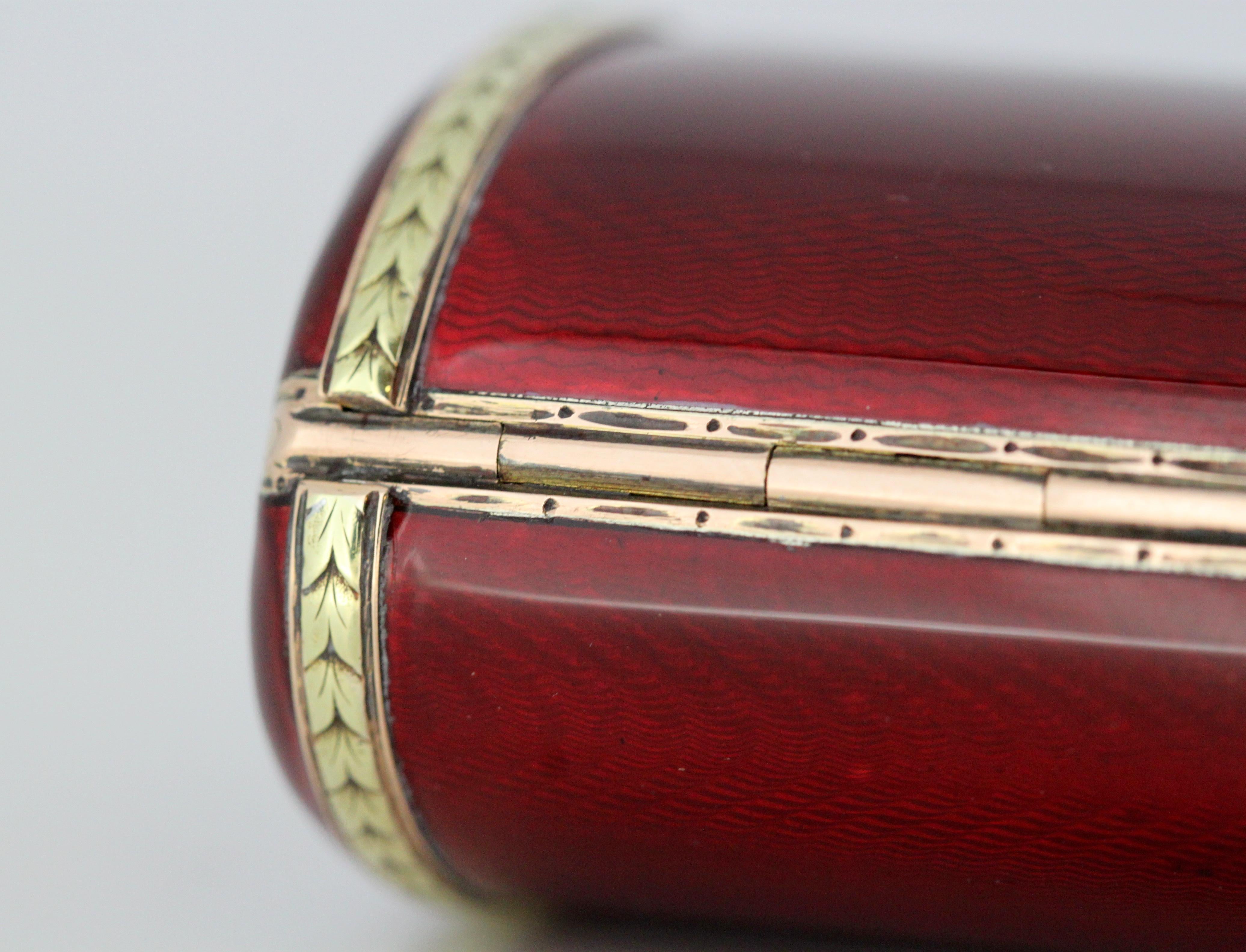 Fabergé, Silver and Enamel Snuff / Cigarette Box, Retail by Cartier, 1936 4