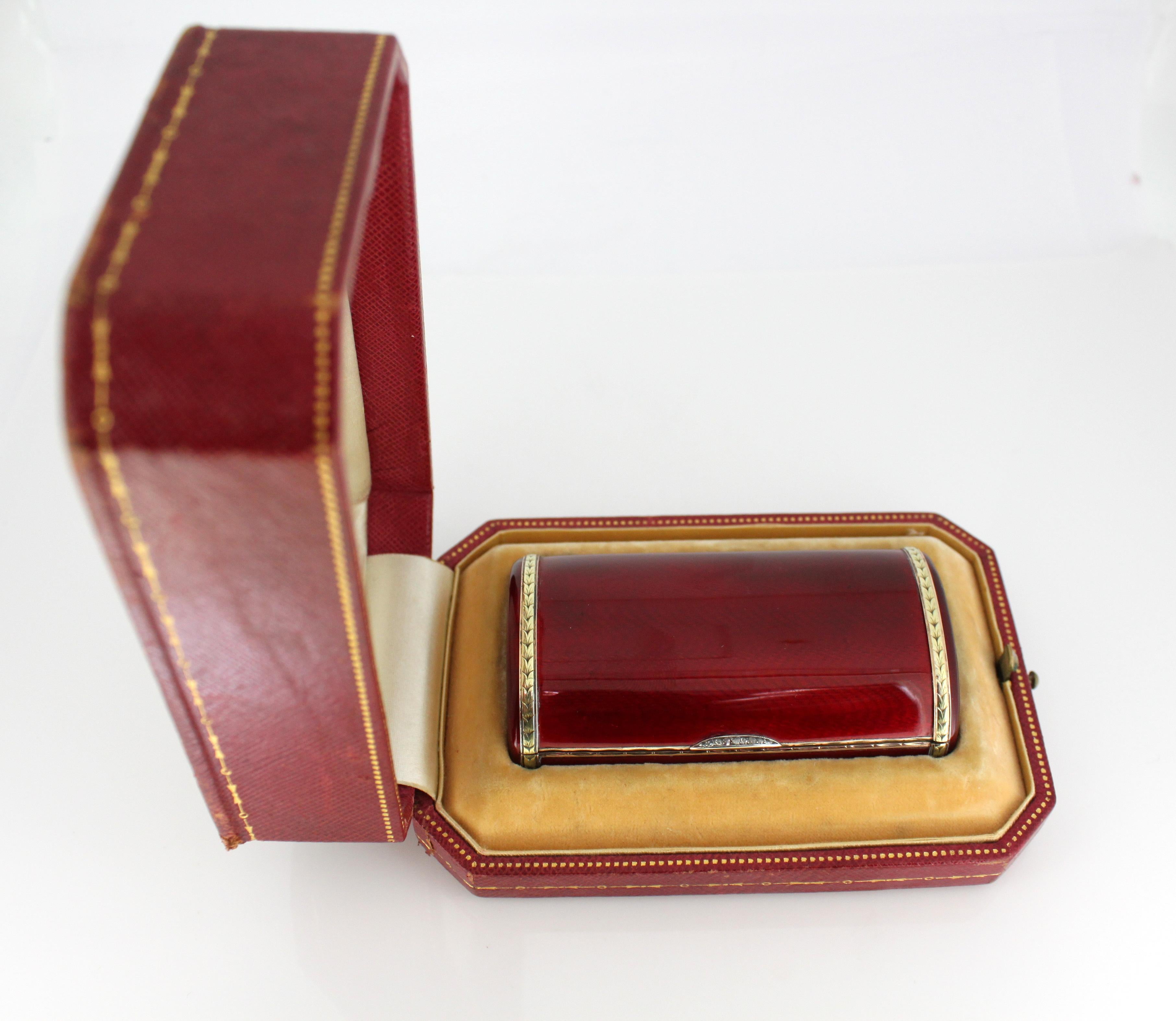 Fabergé, Silver and Enamel Snuff / Cigarette Box, Retail by Cartier, 1936 14