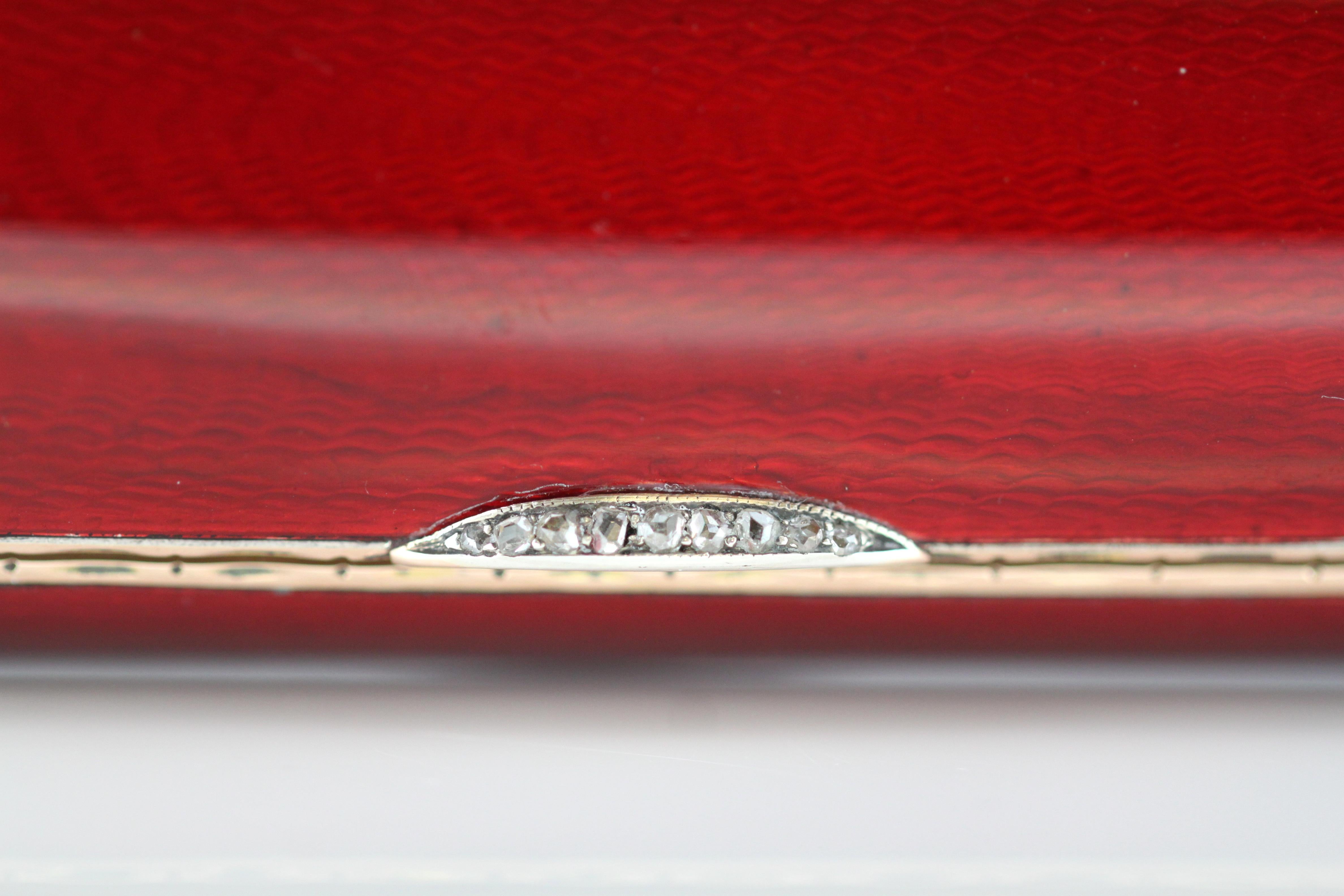 Mid-20th Century Fabergé, Silver and Enamel Snuff / Cigarette Box, Retail by Cartier, 1936