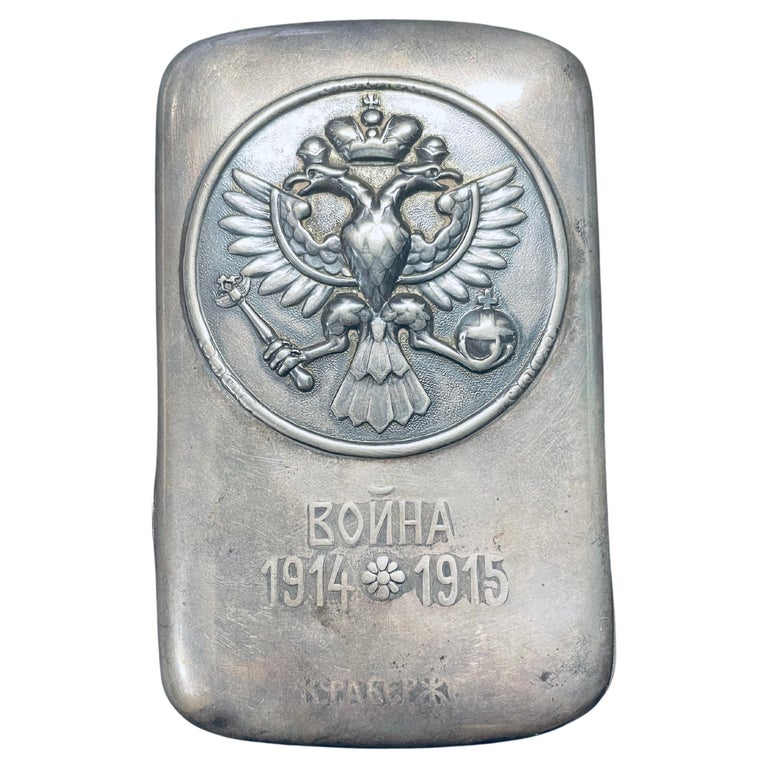 faberge cigarette case for sale Faberge Silver Cigarette Case, 1914-1915