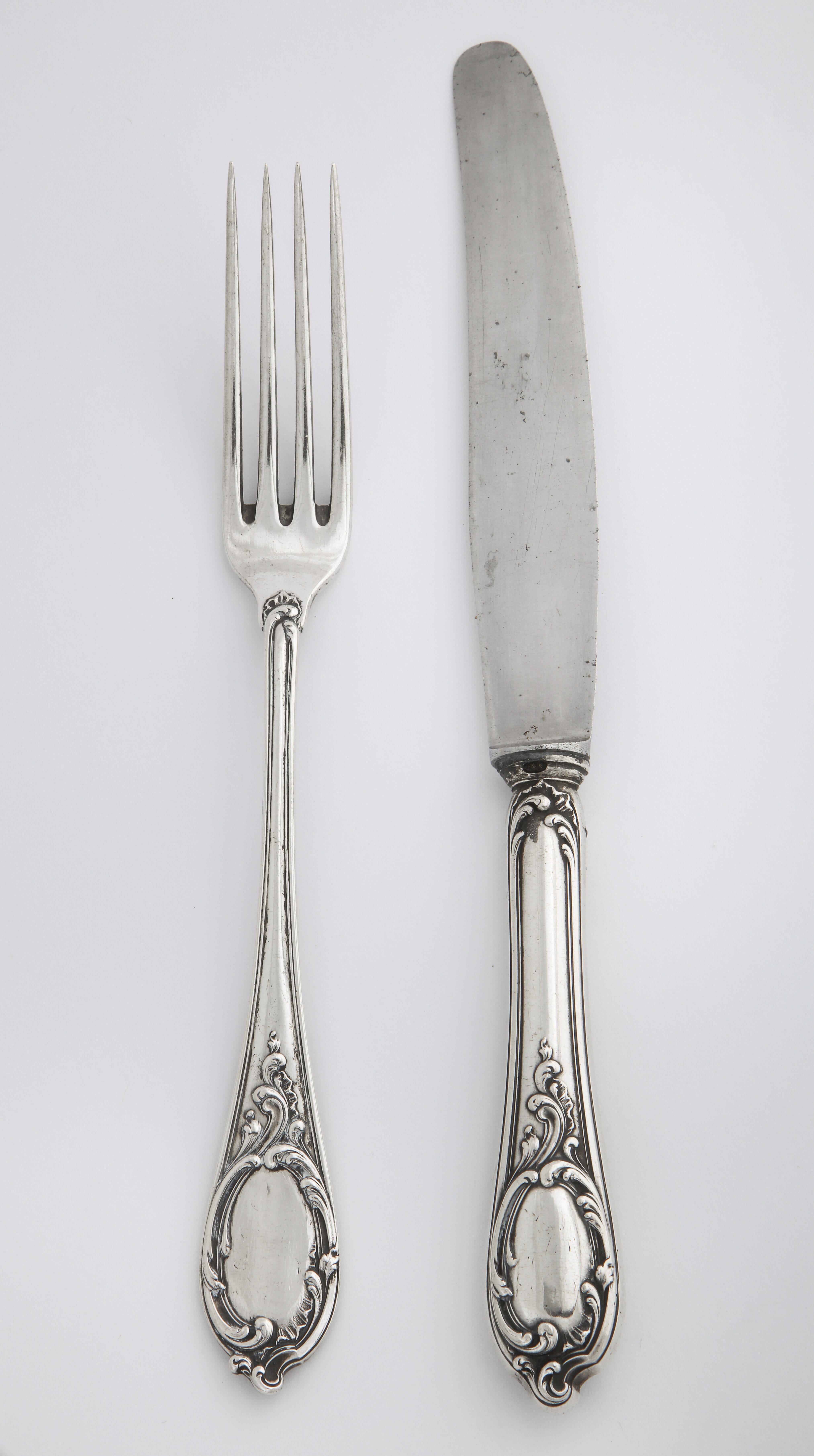 Russian Fabergé Imperial-era Silver Dinner Knife and Fork, Moscow, circa 1900 5