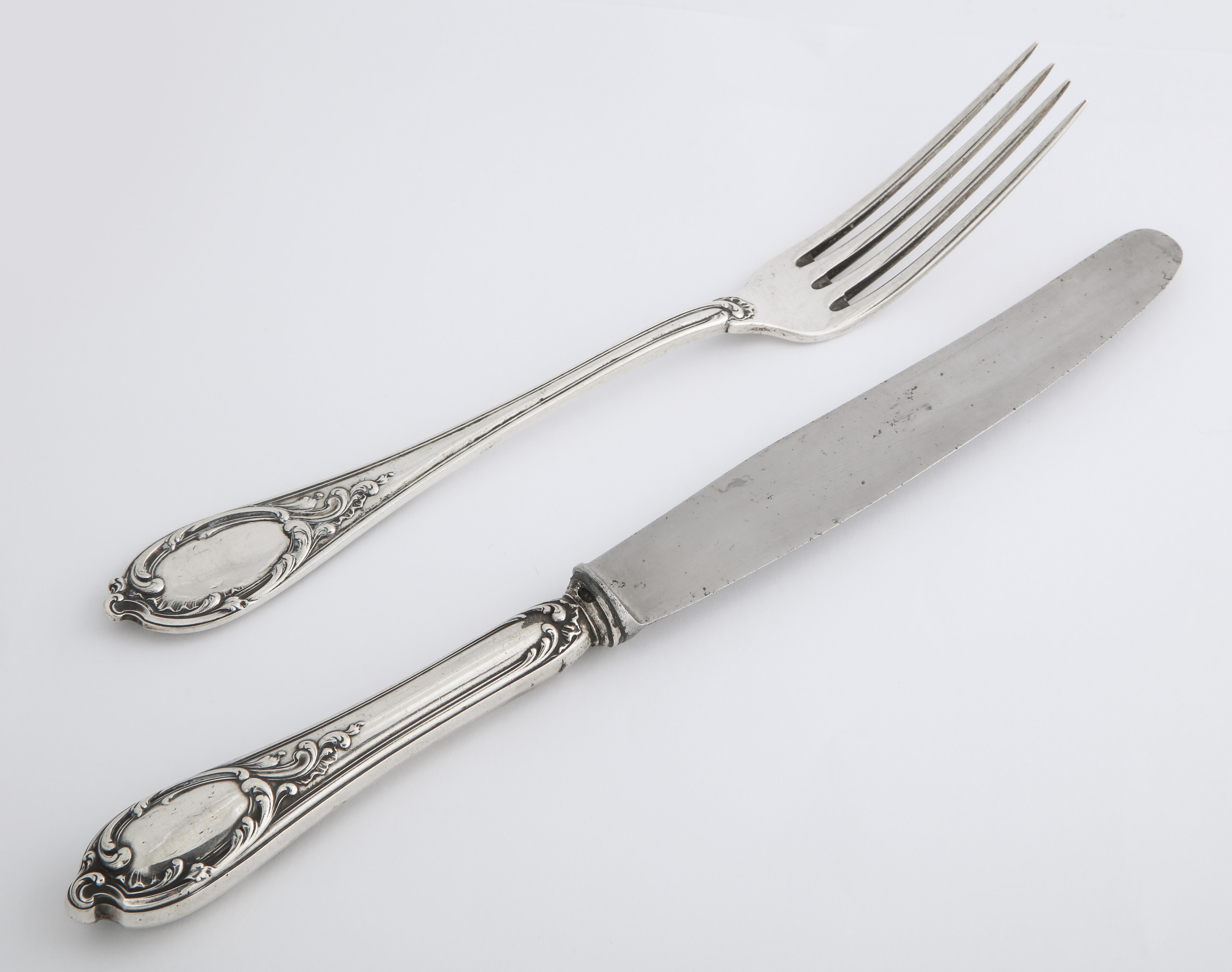 Russian Fabergé Imperial-era Silver Dinner Knife and Fork, Moscow, circa 1900 6