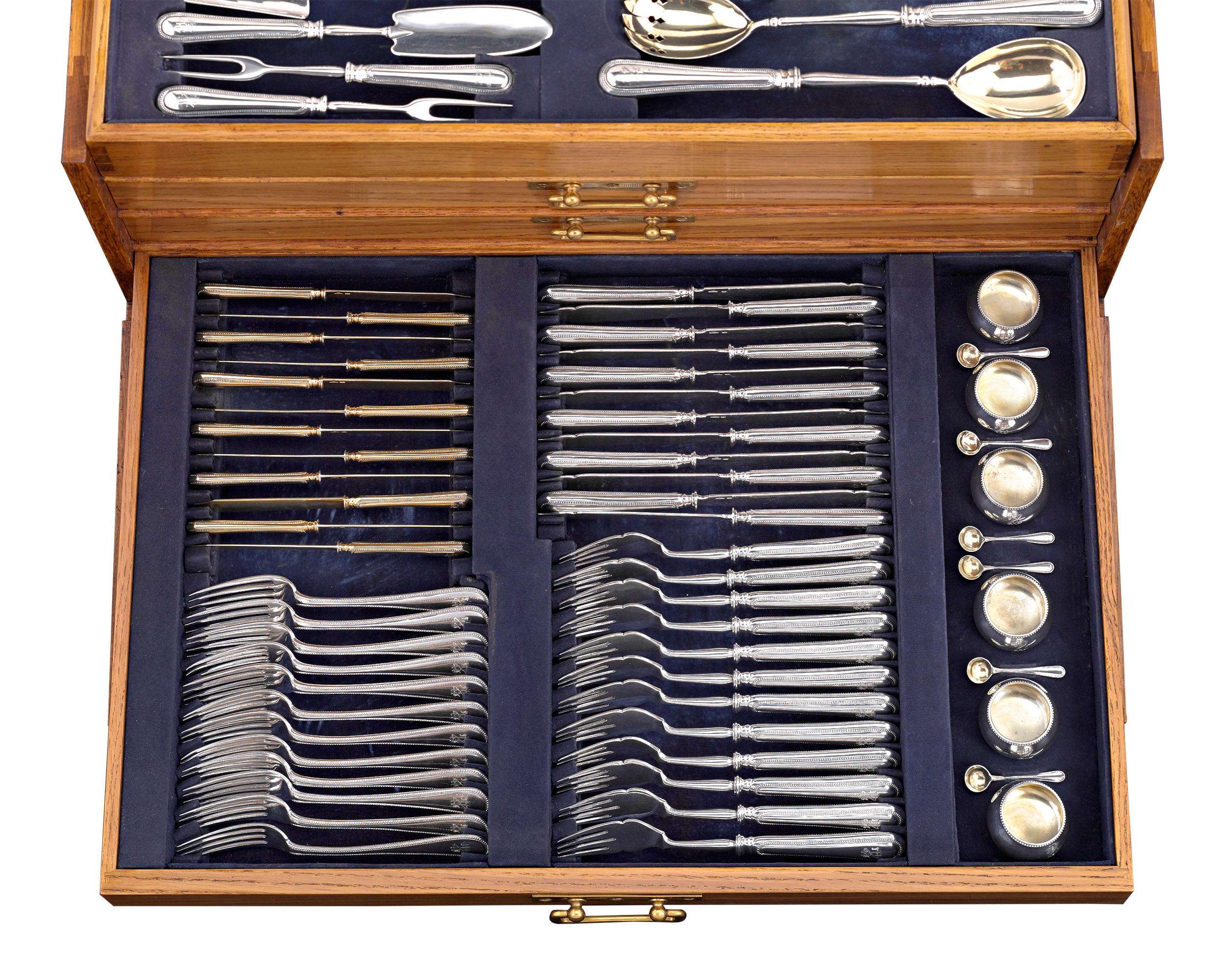 Russian Fabergé Silver Flatware Service for 24