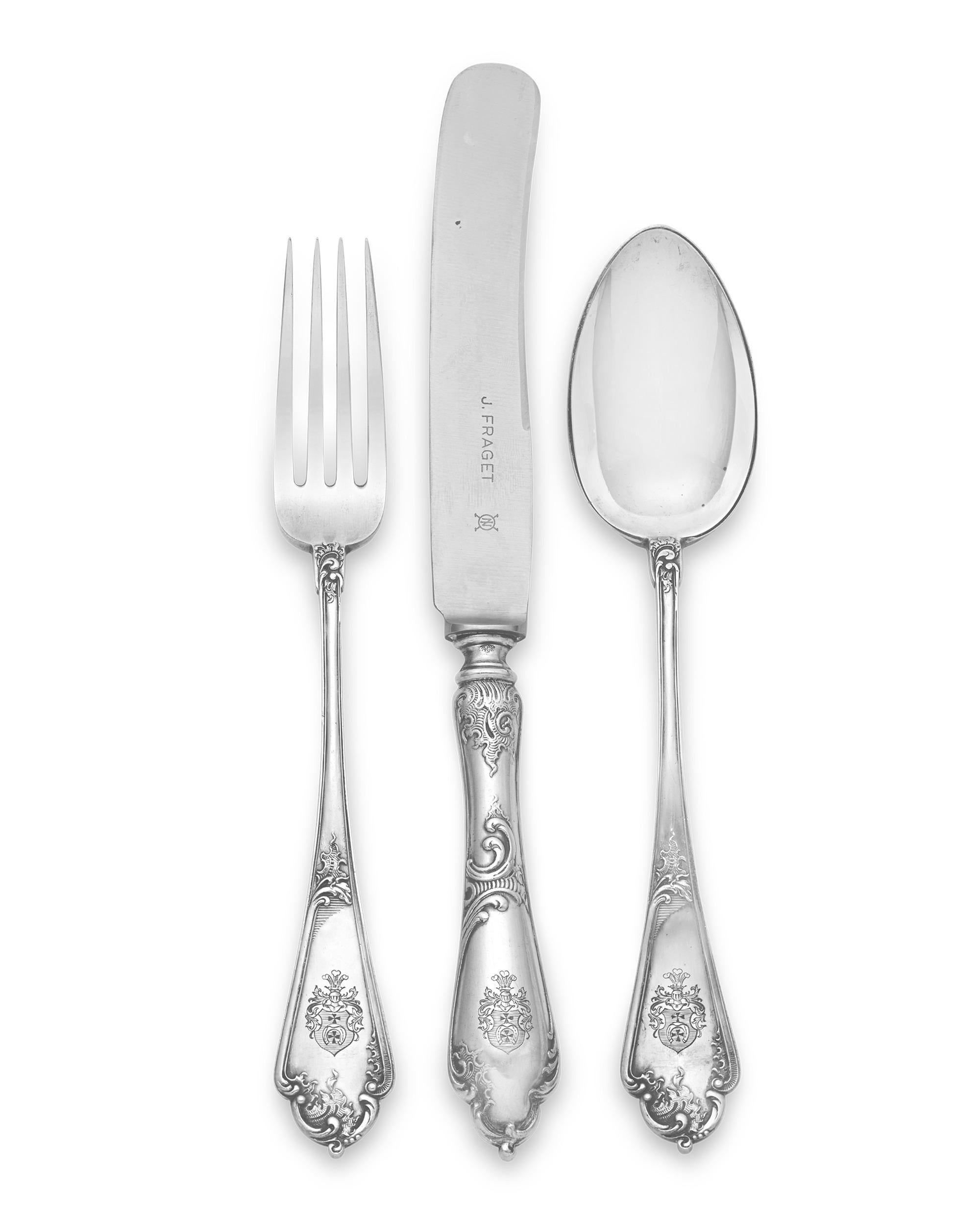 Servicio de Cubiertos de Plata Fabergé siglo XIX en venta