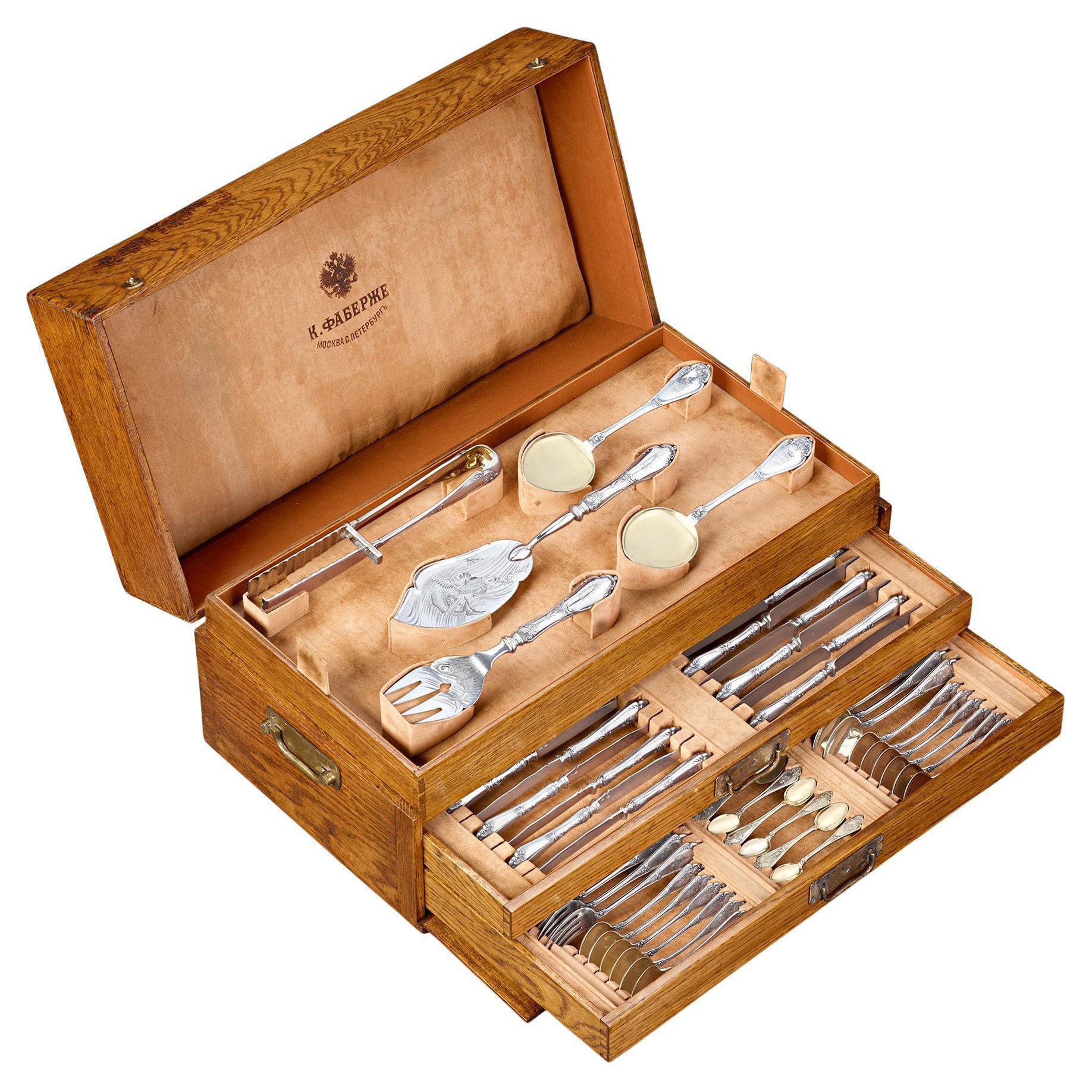 Service de couverts en argent de Fabergé