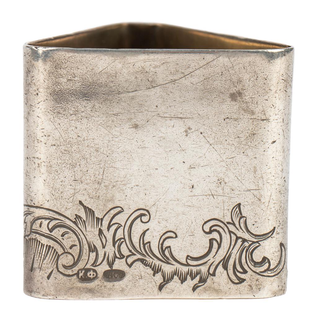 Women's or Men's Fabergé Russian Silver Imperial-era Japonisme Napkin Ring, 1899 to 1908 For Sale
