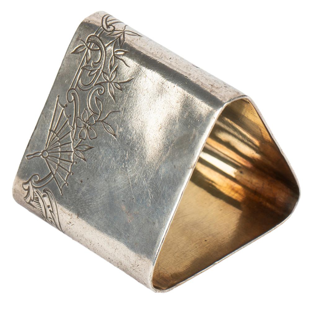 Fabergé Russian Silver Imperial-era Japonisme Napkin Ring, 1899 to 1908 For Sale 1