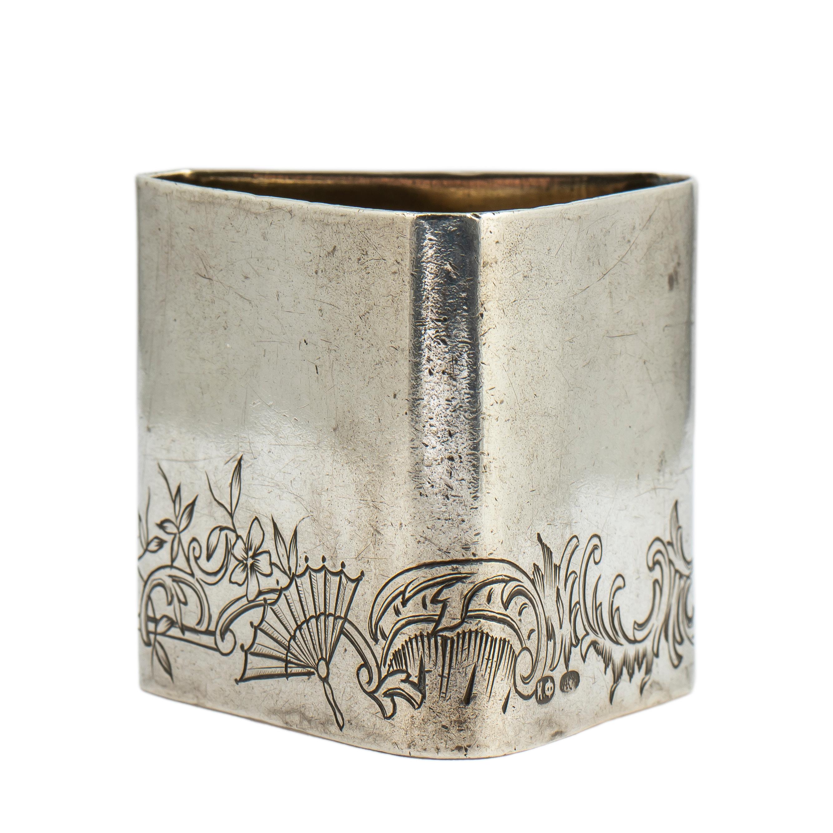 Fabergé Russian Silver Imperial-era Japonisme Napkin Ring, 1899 to 1908 For Sale 4