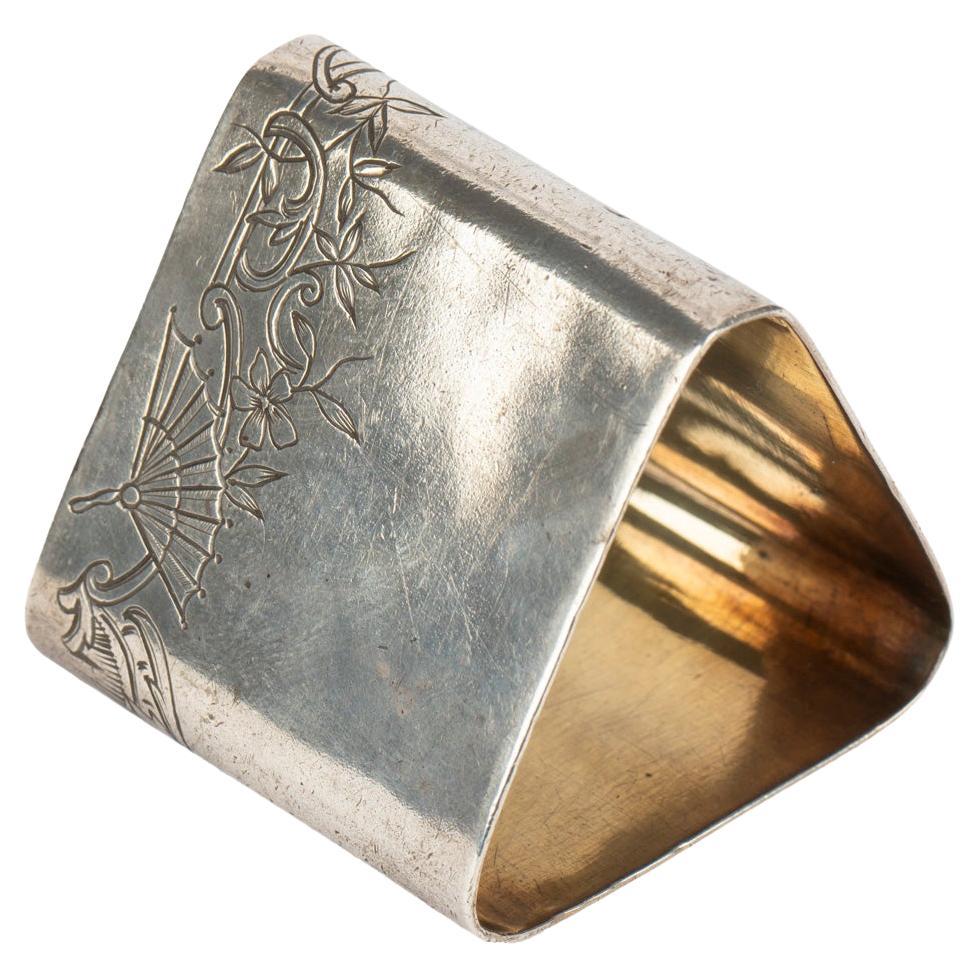 Fabergé Russian Silver Imperial-era Japonisme Napkin Ring, 1899 to 1908