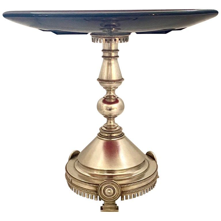 Fabergé, Silver Table Centerpiece with Red Glass, St. Petersburg, 1893 For Sale at 1stDibs