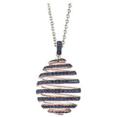 Fabergé Spiral Blue Sapphire Pendant, US Clients