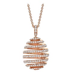 Fabergé Spiral Diamond Rose Gold Pendant, US Clients