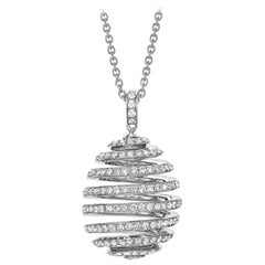 Fabergé Spiral Diamond White Gold Pendant, US Clients