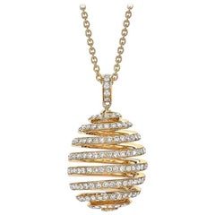 Fabergé Spiral Diamond Yellow Gold Pendant, US Clients