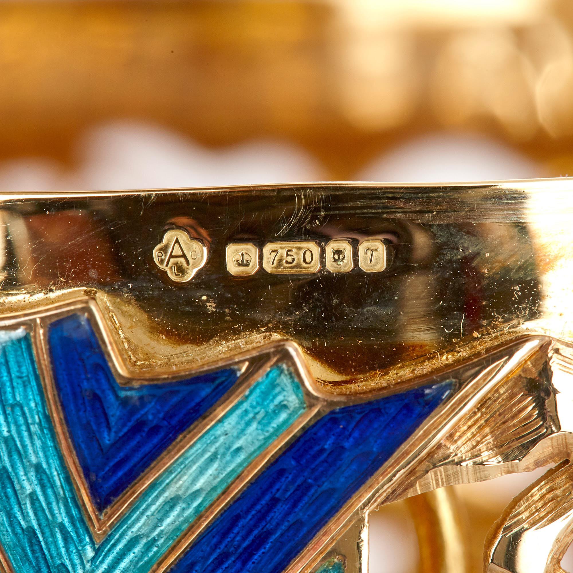 Œuf en or, émaillé et orné de pierres précieuses, style Fabergé, par Asprey en vente 2
