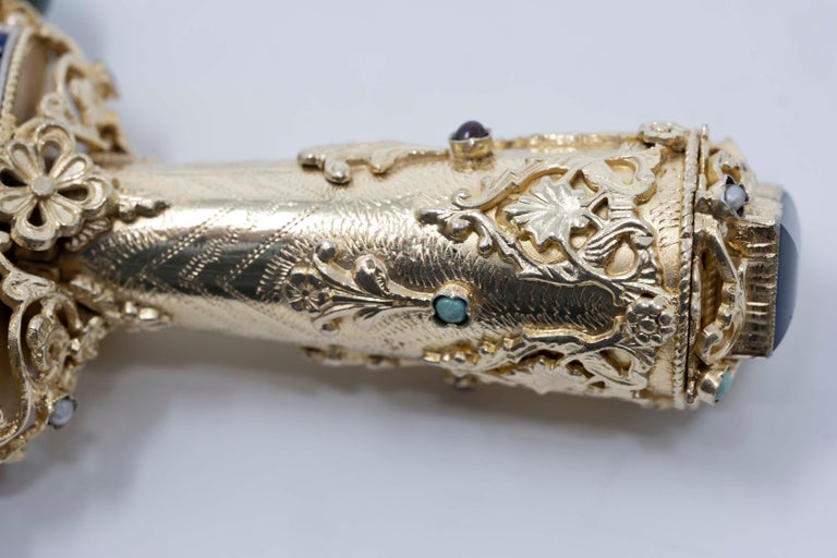 Faberge Style Jewel Encrusted 925 Silver Letter Opener at 1stDibs 