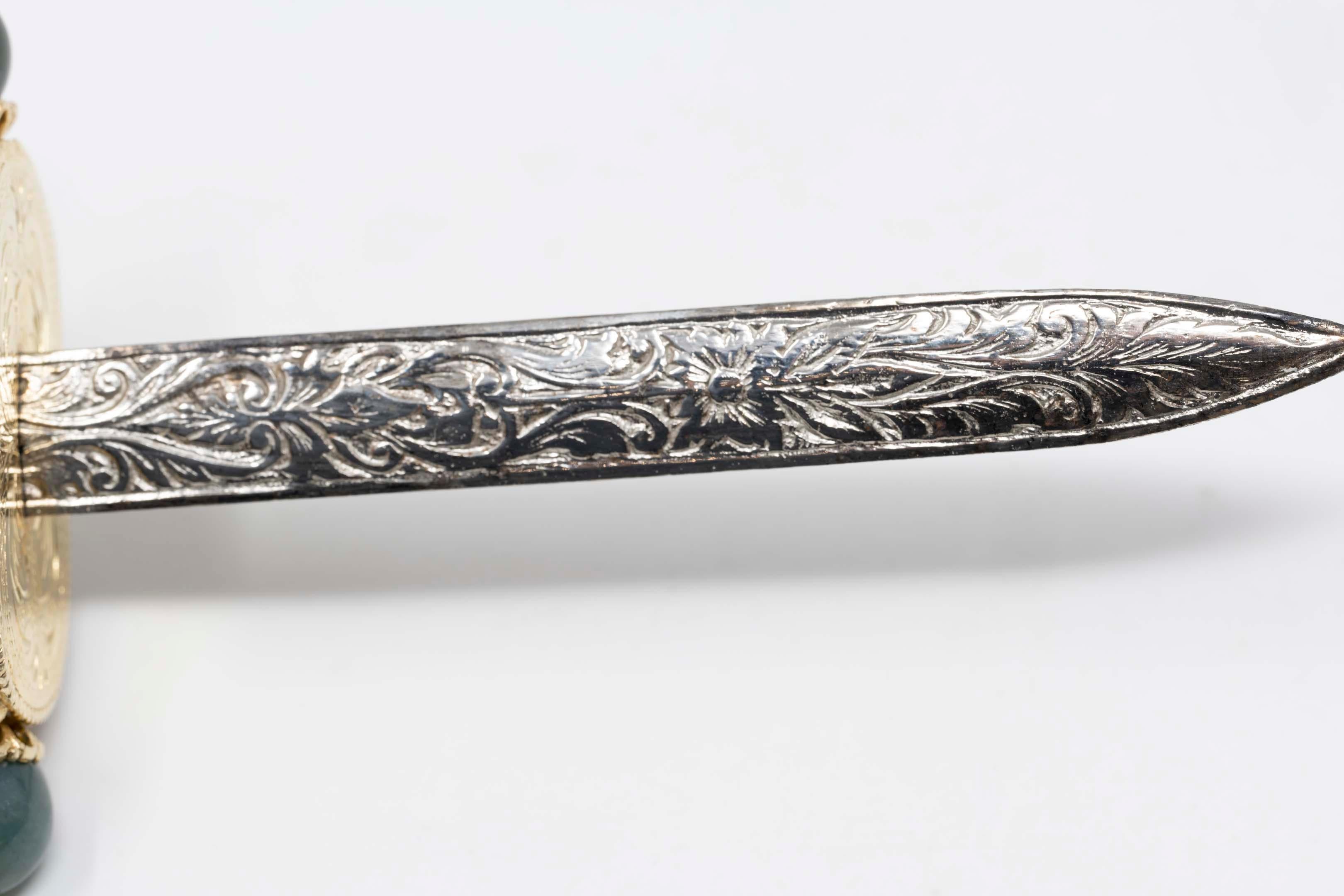 Faberge Style Jewel Encrusted 925 Silver Letter Opener 9