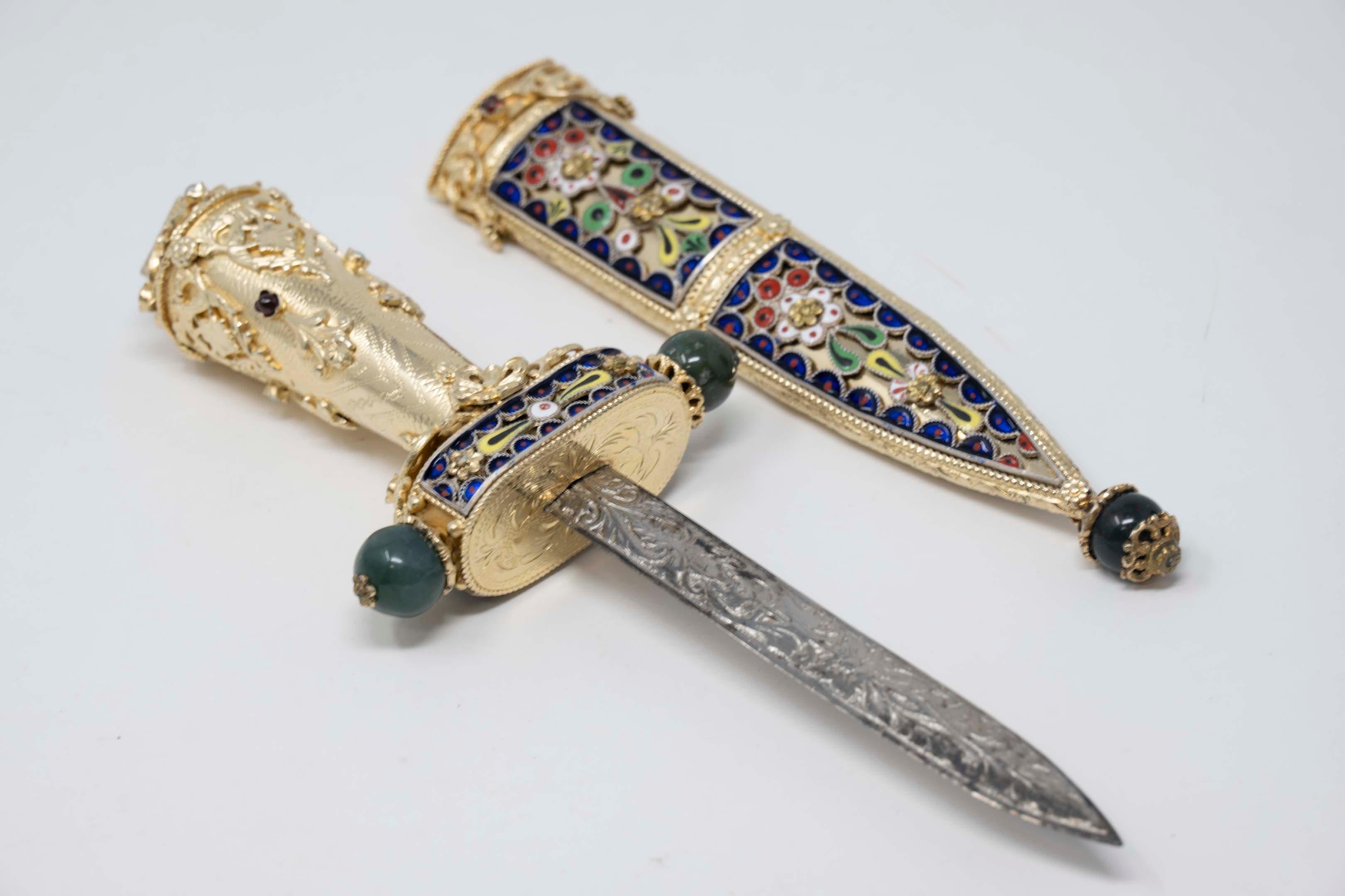 Faberge Style Jewel Encrusted 925 Silver Letter Opener 1