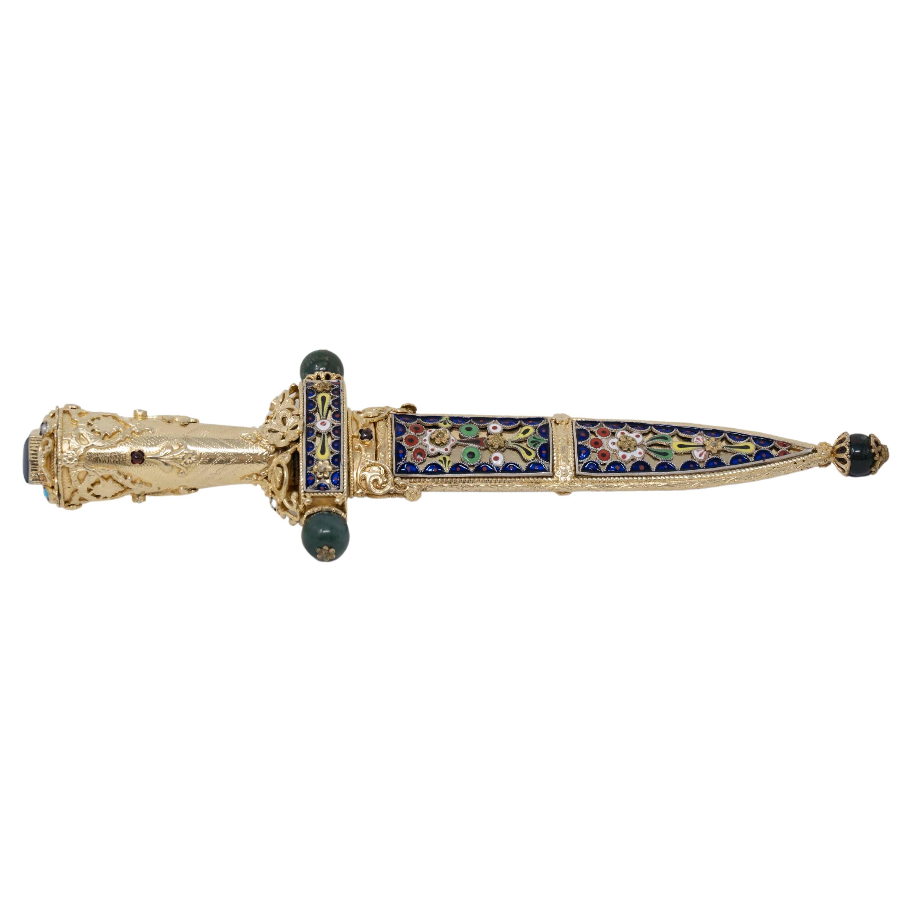 Faberge Style Jewel Encrusted 925 Silver Letter Opener